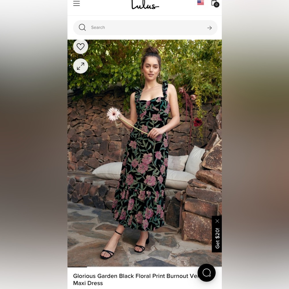Lulu’s Glorious Garden Black Floral Print Dress